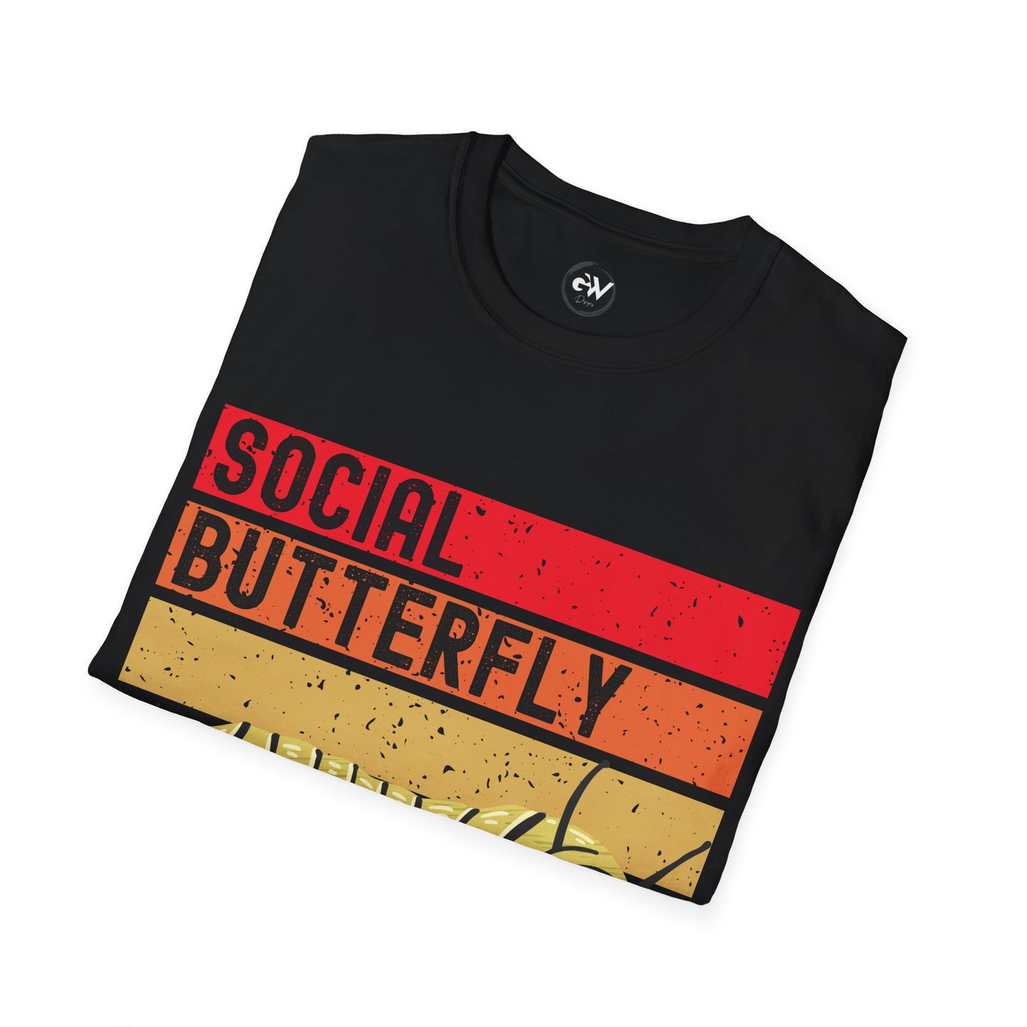 Social Butterfly Unisex T-Shirt with Caterpillar Picture