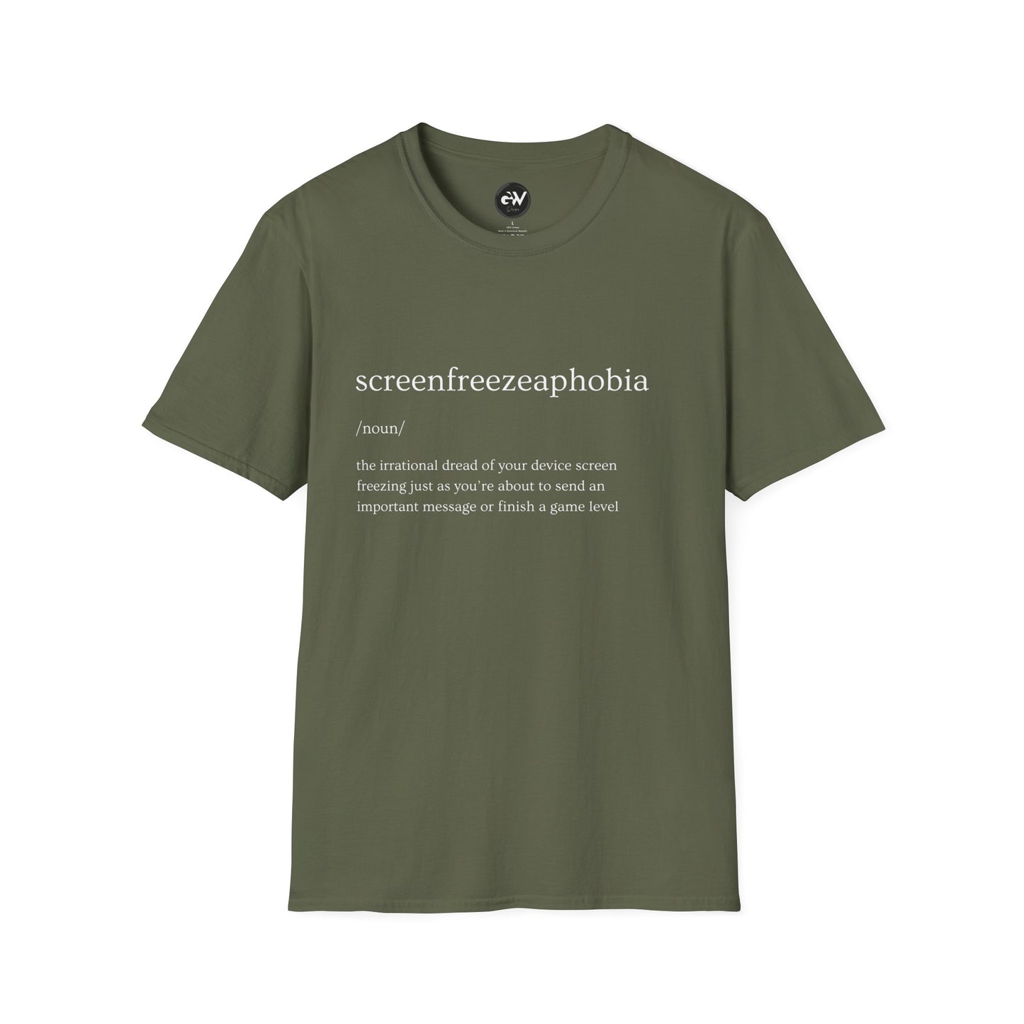 Funny Sreenfreezeaphobia T-Shirt, Screenfreeze Phobia Shirt, Humorous Graphic Tee, Anxiety Joke Top, Novelty Fearful Tshirt, Cool Cotton