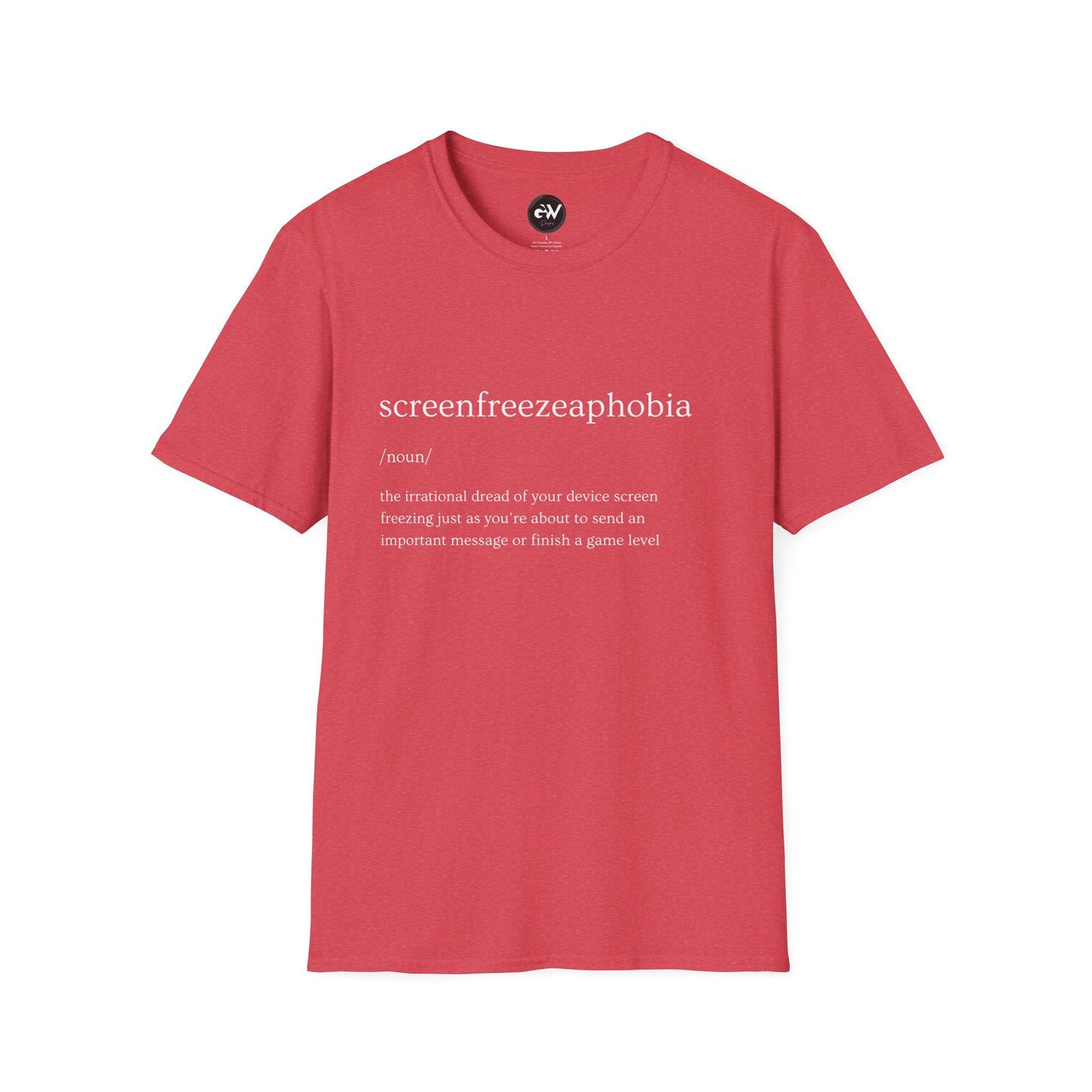 Funny Sreenfreezeaphobia T-Shirt, Screenfreeze Phobia Shirt, Humorous Graphic Tee, Anxiety Joke Top, Novelty Fearful Tshirt, Cool Cotton