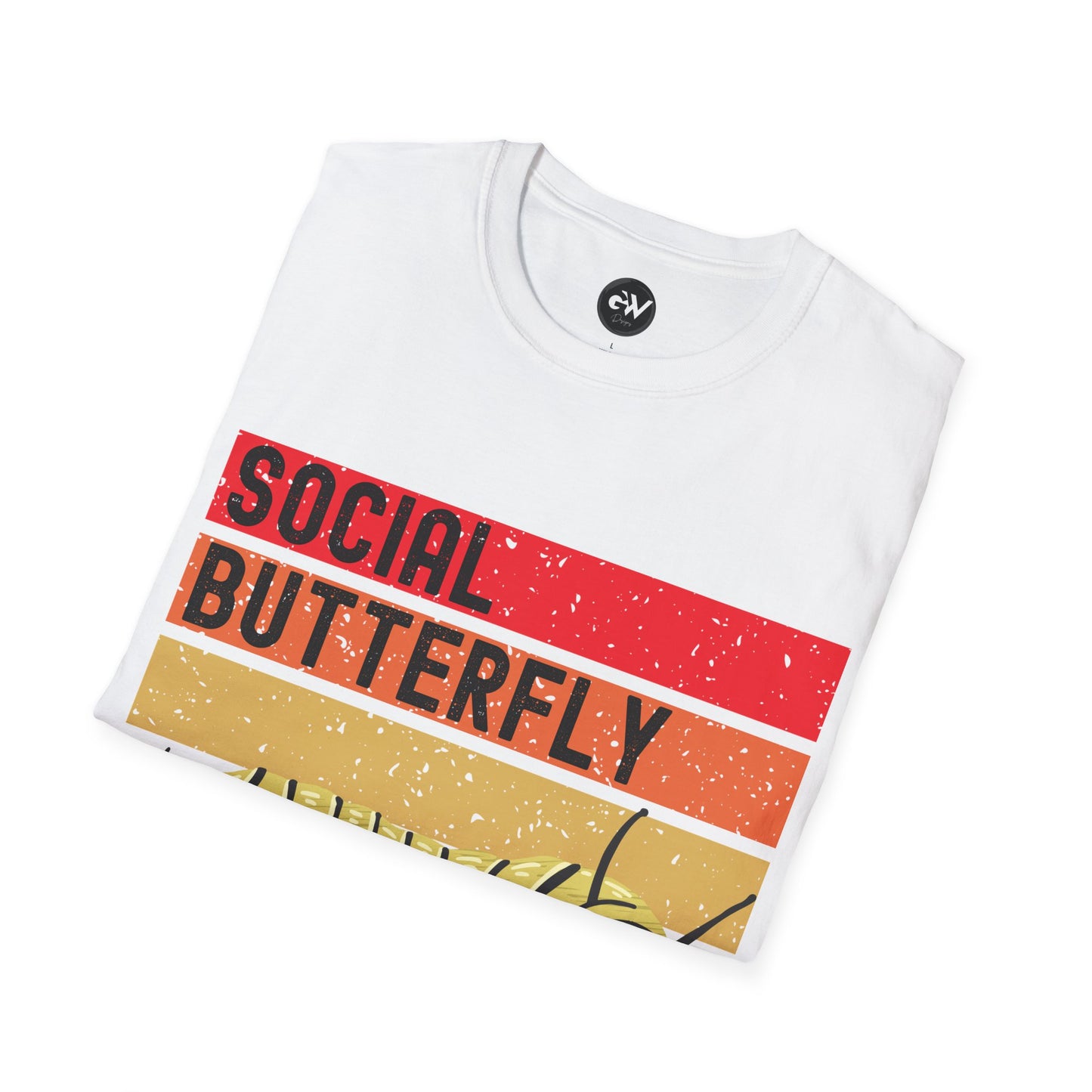 Social Butterfly Unisex T-Shirt with Caterpillar Picture