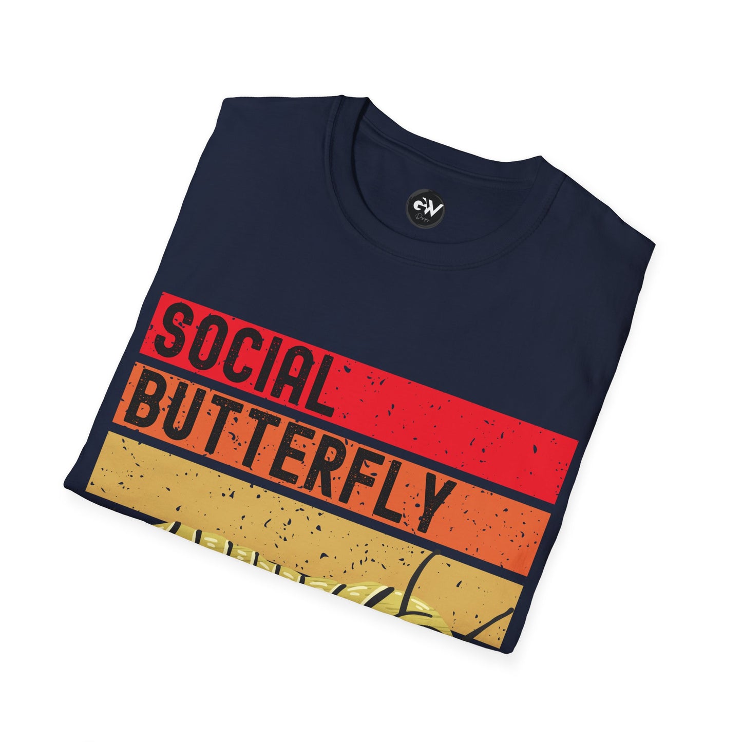 Social Butterfly Unisex T-Shirt with Caterpillar Picture