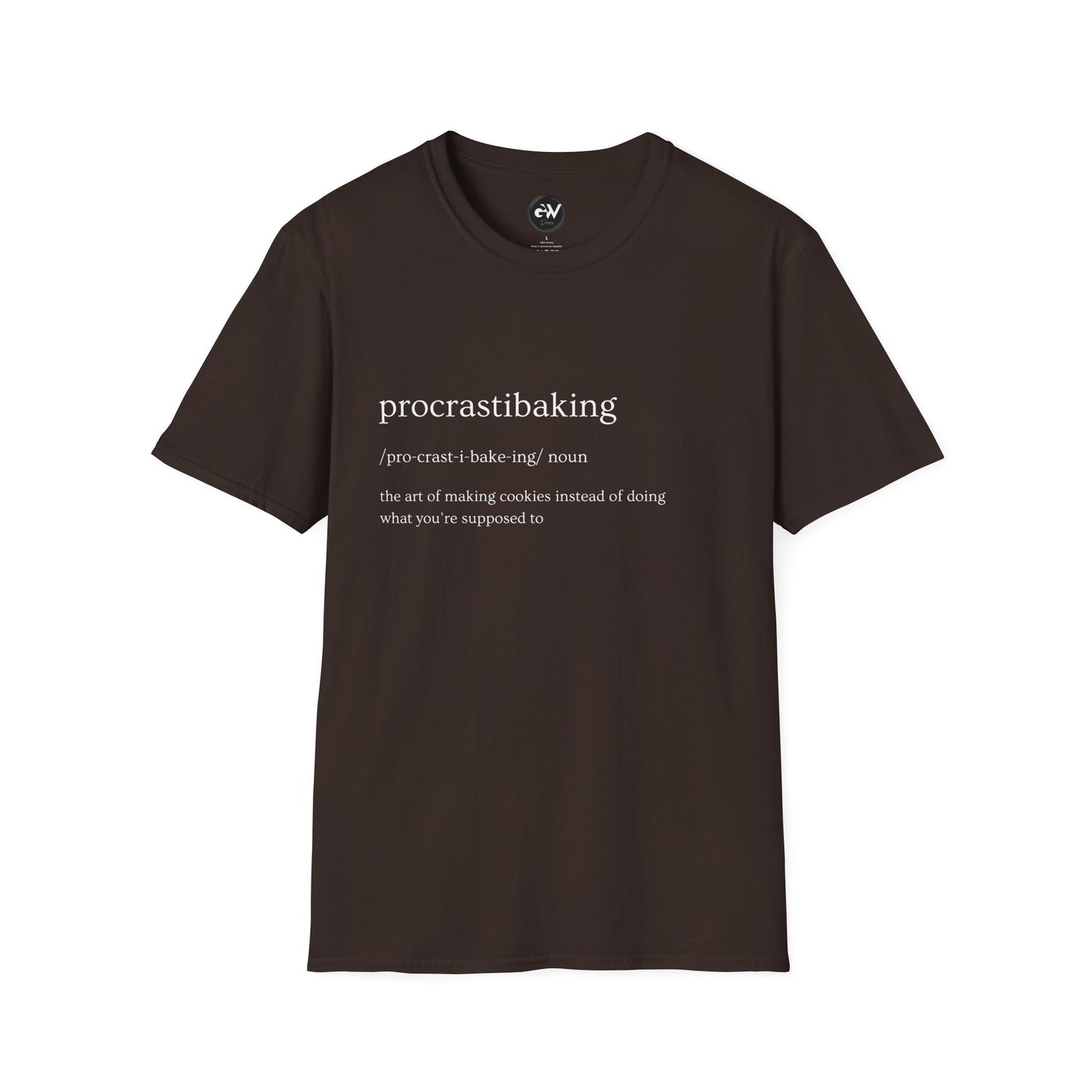 Procrastibaking Funny Definition Unisex Softstyle T-Shirt, Baking Humor Tee, Sarcasm Shirt, Gift for Bakers, Foodie Top