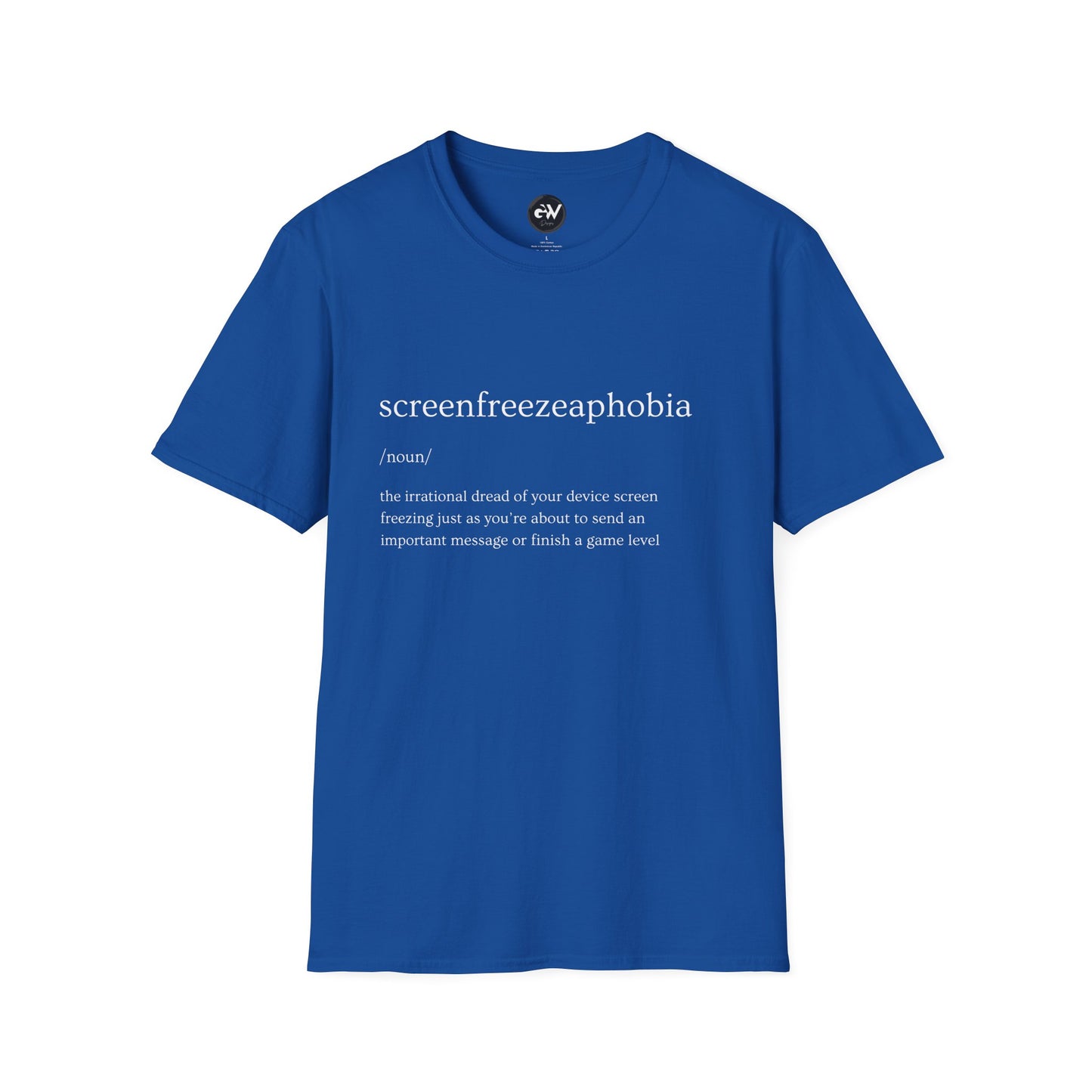 Funny Sreenfreezeaphobia T-Shirt, Screenfreeze Phobia Shirt, Humorous Graphic Tee, Anxiety Joke Top, Novelty Fearful Tshirt, Cool Cotton