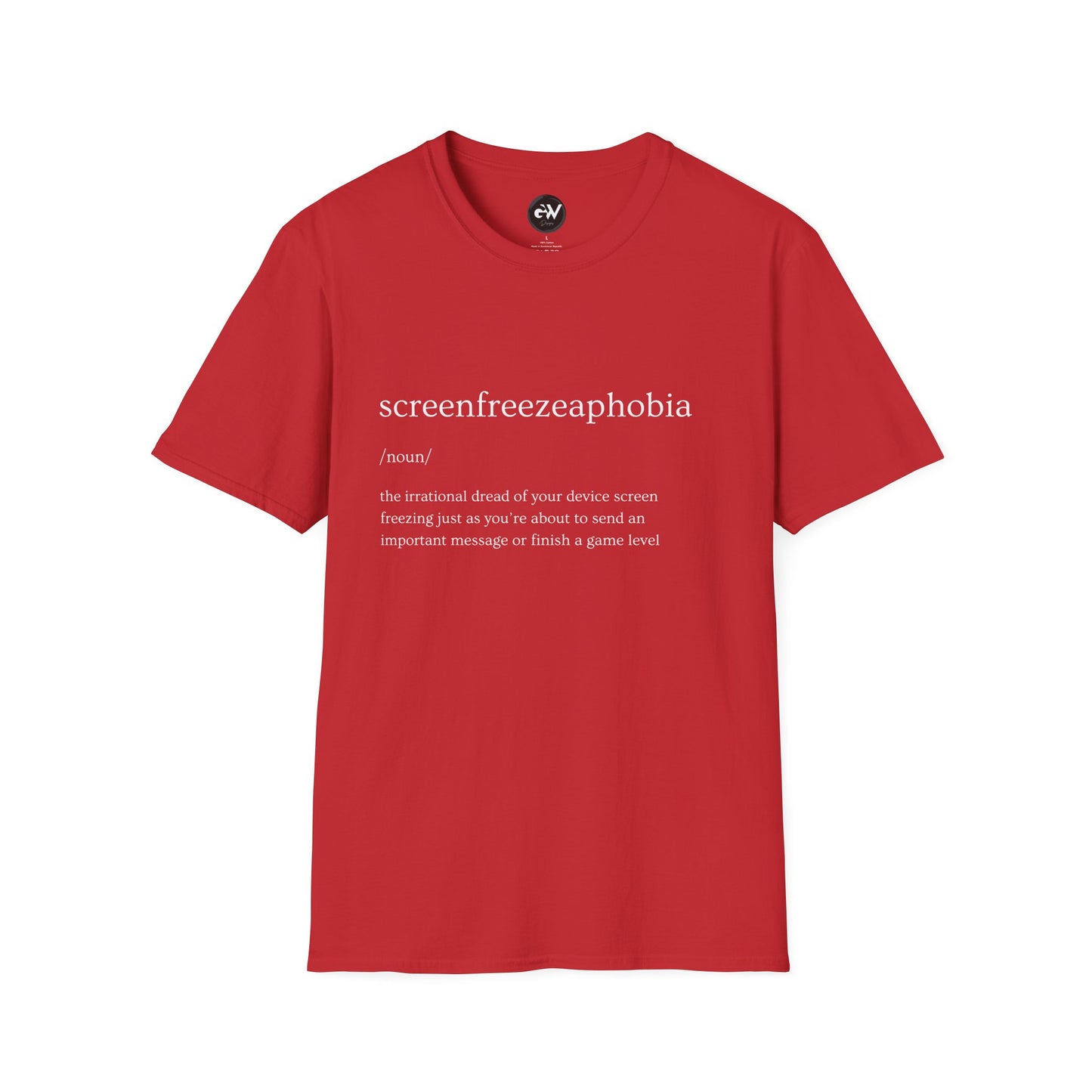 Funny Sreenfreezeaphobia T-Shirt, Screenfreeze Phobia Shirt, Humorous Graphic Tee, Anxiety Joke Top, Novelty Fearful Tshirt, Cool Cotton