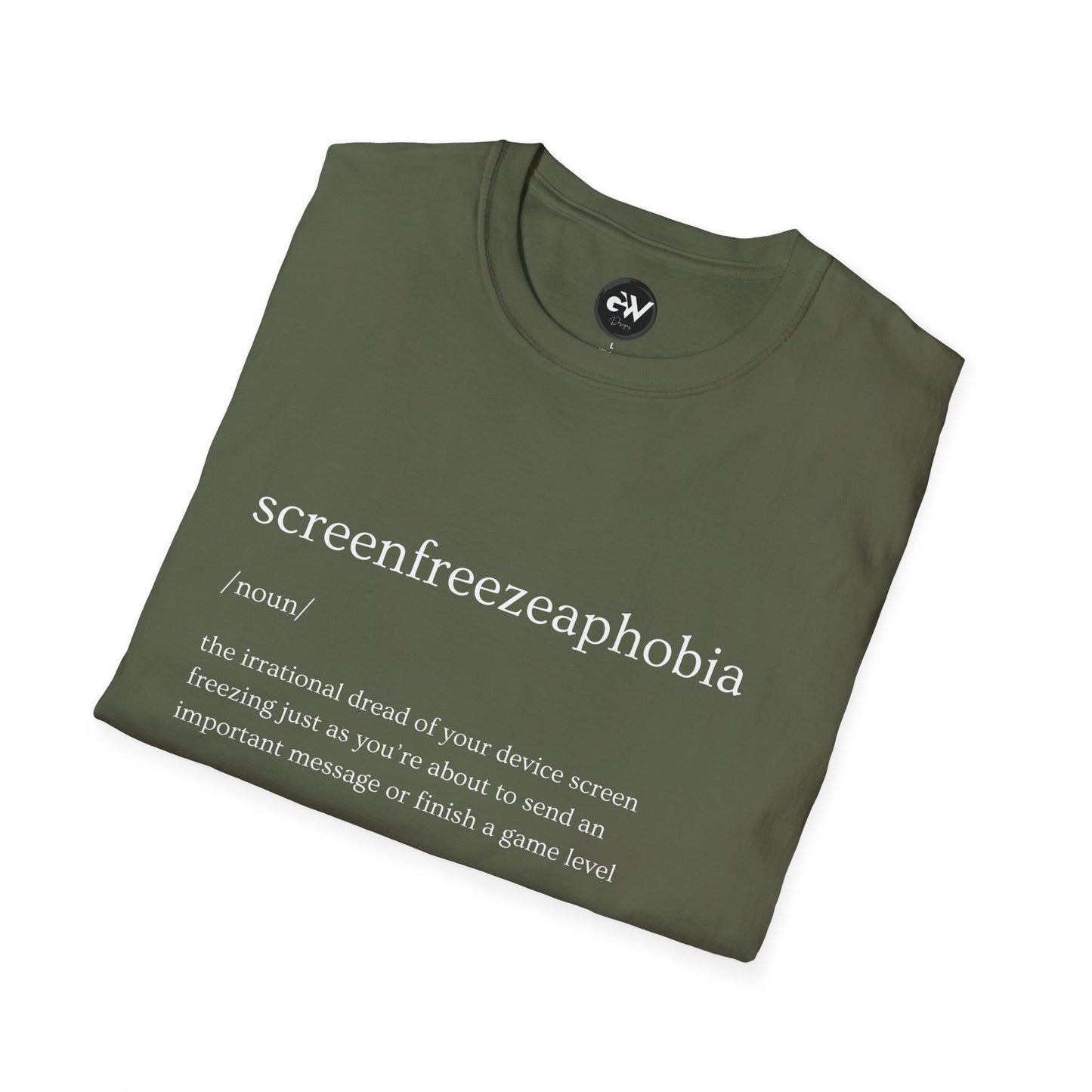 Funny Sreenfreezeaphobia T-Shirt, Screenfreeze Phobia Shirt, Humorous Graphic Tee, Anxiety Joke Top, Novelty Fearful Tshirt, Cool Cotton