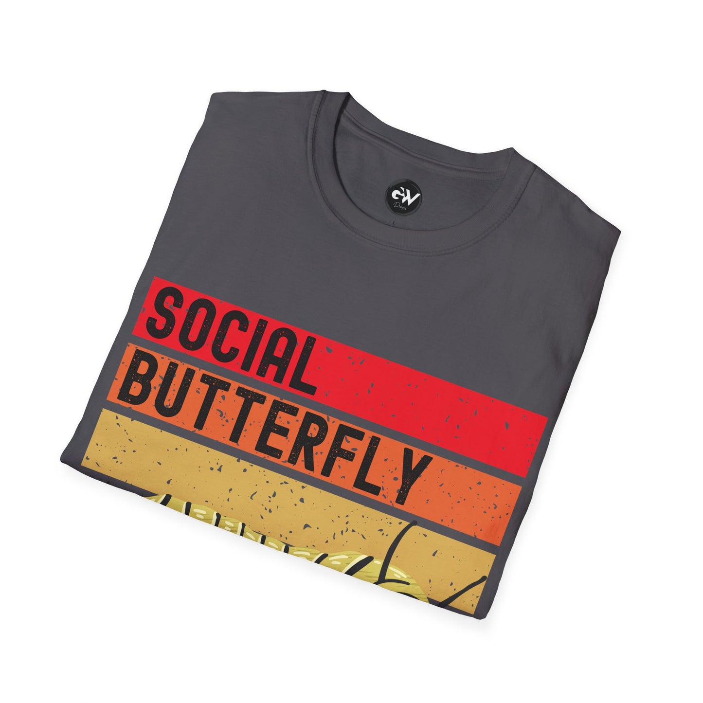 Social Butterfly Unisex T-Shirt with Caterpillar Picture